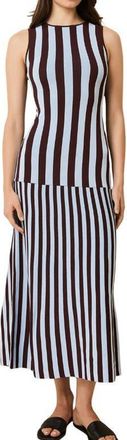 Solid & Striped The Lucerne Mixed Stripe Knit Dress in Twilight /Raisin Brown at Nordstrom, Size X-Small