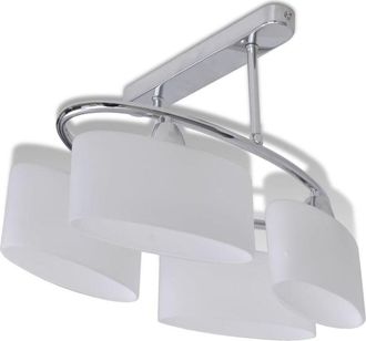 vidaXL Ceiling Lamp with Ellipsoid Glass Shades for 4 E14 Bulbs Vidaxl