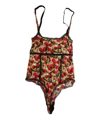Roberto Cavalli Cherry-Print Lace Bodysuit - Multicolor