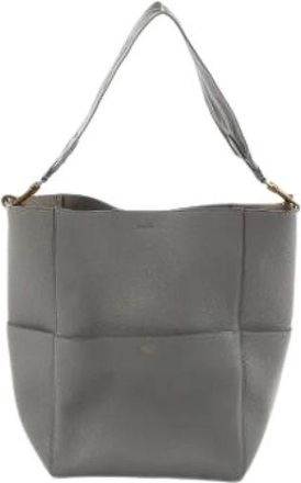 Celine Pre-owned Shoulder Bags, female, Gray, Size: ONE SIZE Pre-owned Seau Sangle Bucket Bag