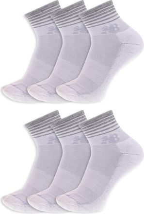 New Balance Womens Performance Cushioned Ankle Socks-6 Pairs-Moisture Wicking, White, X-Large