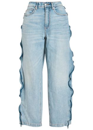 T Alexander Wang Alexanderwang.t Zip-embellished Barrel-leg Jeans - Blue - 27 (W27 / UK8-10 / S)