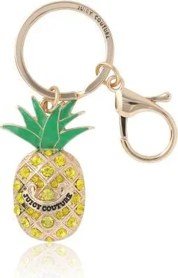 Juicy Couture Crystal Pineapple Keychain, Gold-Tone with Green Enamel Leaves in Multicolor at Nordstrom