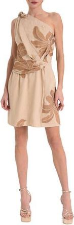 Ciebon Cheyenne One-Shoulder Minidress in Tan at Nordstrom Rack, Size Medium