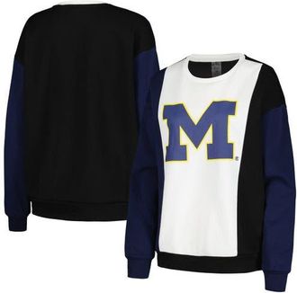 Gameday Couture Womens Gameday Couture White/Black Michigan Wolverines Vertical Color-Block Pullover Sweatshirt at Nordstrom, Size X-Large