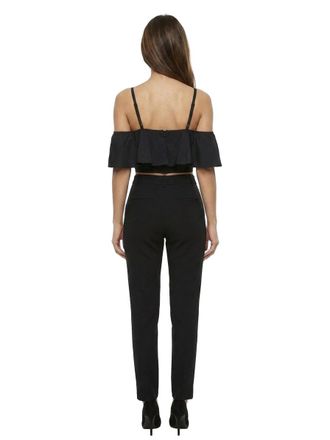 Dolce & Gabbana Cold-Shoulder Ruffle Blouse - Black