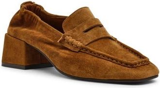 Steve Madden Emorry Penny Loafer in Chestnut Suede at Nordstrom, Size 11