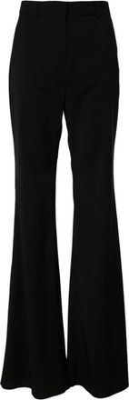 Sportmax Hangar Broeken - Dames - Wijde Broeken - Zwart - S - Wol - Broeken