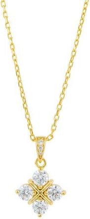 Savvy Cie Jewels Cubic Zirconia Grid Pendant Necklace in Yellow at Nordstrom Rack