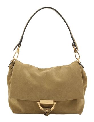 Abro Leather Suede Shoulder Bag Temi Mud khaki