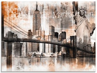 Artland Glasbild »New York Skyline Collage V« Amerika 1 Stk. tlg. in verschiedenen Grössen