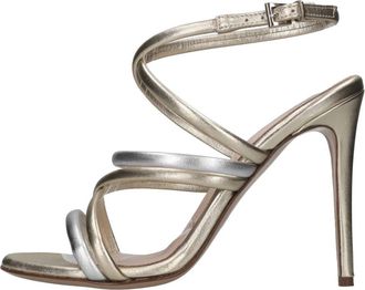 Anna F. Leren Sandalen - Dames - Sandalen met hakken - Geel - 40 EU - Leer - Schoenen