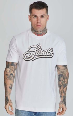 Siksilk T-Shirt SIKSILK Siksilk T-Shirt Logo T-Shirt, Herren, Gr. XL, weiss (wei&szlig;), Obermaterial: 100% Baumwolle CO., Shirts T-Shirt