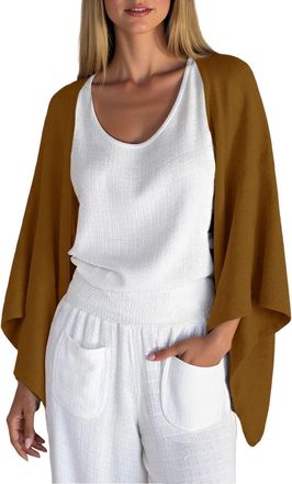 Generic Womens Cardigans Autumn Lightweight Bolero Waterfall Linen Cardigans Summer 3/4 Sleeve Beach Cover Up Casual Open Front Kimonos Blouse Tops Shrug Coat