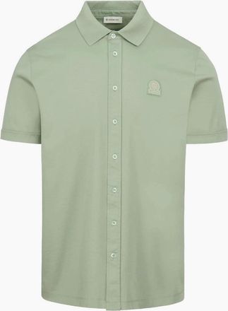 Sandbanks Mens Sandbanks Full Button Interlock Shirt Sage - Green - Size: 38/Regular