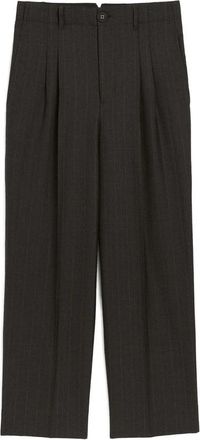 Ami High-waisted Carrot-fit Striped Wool Trousers