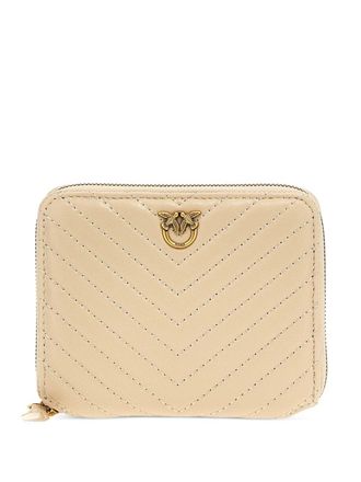 Pinko quilted leather wallet - women - Lambskin - One Size - Neutrals
