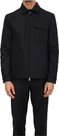 Corneliani Giacca Camicia - Heren - Zomerjassen - Blauw - L - Wol - Jassen