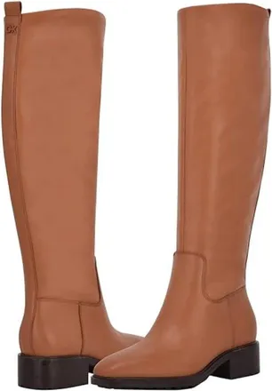 Calvin Klein Botina Boots Womens Dark Natural Almond Toe Knee High LION643