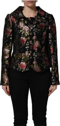 Dolce & Gabbana Floral Brocade Blazer Jacket - Dames - Zomerjassen - Veelkleurig - XL - Polyester - Jassen