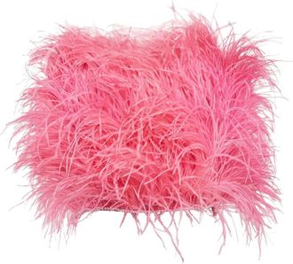 The Attico Top met veren afwerking - Roze