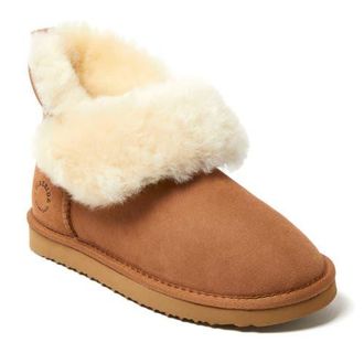 Dearfoams Fireside Perth Genuine Shearling Foldover Boot in Chestnut at Nordstrom, Size 8.5M