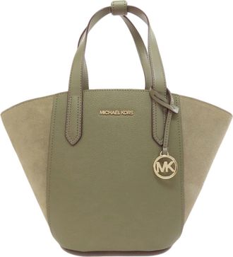 Michael Kors Green Leather Suede Tote Bag (Pre-Owned)
