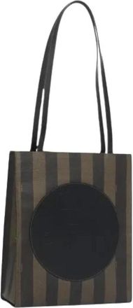 Fendi Pre-owned Tote Bags, female, Multicolor, Size: ONE SIZE Pre-owned Pequin Canvas Tote Bag