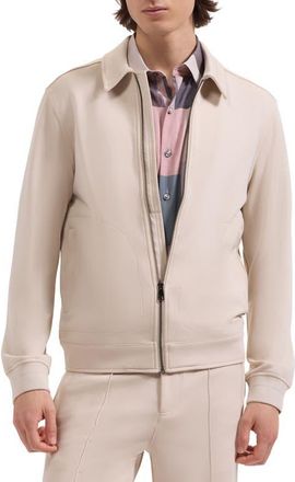 Bugatchi Soft Touch Blouson Knit Jacket in Almond at Nordstrom, Size Xx-Large