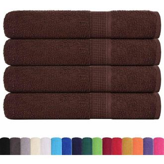 vidaXL Toallas 4 Uds 100% Algod&oacute;n Marr&oacute;n 100x200 Cm 600 Gsm Vidaxl