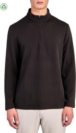 ConStruct Regular Fit Solid Waffle Knit Recycled Performance Quarter Zip in Black at Nordstrom, Size Xx-Large