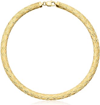 Ross-Simons Italian 8mm 14kt Yellow Gold-Plated Reversible Omega Necklace