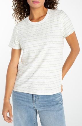 Liverpool L.A. Wavy Jacquard Stripe T-Shirt in Bone/green Stripe at Nordstrom, Size X-Small