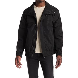 Noize Bonded Poly Rain Bomber Jacket in Black at Nordstrom Rack, Size Xx-Large