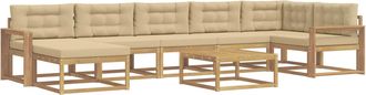 vidaXL Conjunto De Sof&aacute;s De Exterior 8 Uds. Y Beige Vidaxl