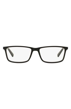 A|X Armani Exchange 55mm Rectangular Optical Glasses in Matte Black at Nordstrom