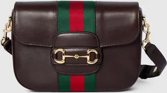 Gucci Horsebit 1955 Small Shoulder Bag, Brown, Leather