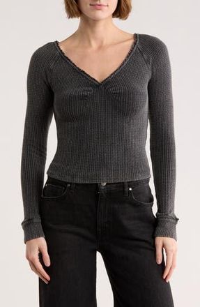 Free People Emma Long Sleeve Thermal Top in Black at Nordstrom Rack, Size X-Small