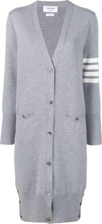 Thom Browne Cardigan lungo con scollo a V in punto Milano Thom Browne in pregiata lana merino