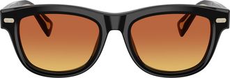 Brunello Cucinelli 0bc3016 Bold Rectangular Acetate Sunglasses with Metallic Accents