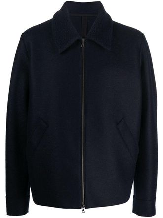 Harris Wharf London Golf zip-up wool jacket - men - Wool/Virgin Wool/Other fibres/Polyamide/Polyester - 50 - Blue