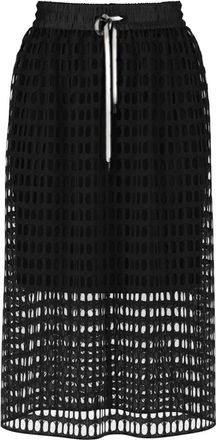 Marc Cain Midi Skirts, female, Black, XS, Airy Net-Ajour Knit Skirt