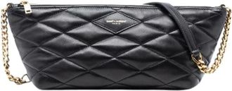 Saint Laurent Pre-owned Clutches, female, Black, Size: ONE SIZE Pre-owned Quilted Lambskin Shoulder Bag