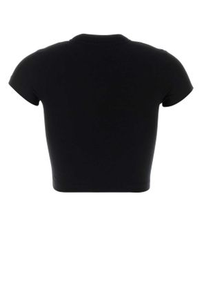 Gucci Womens Black Cotton Blend T-Shirt Exterior: Polyester T-shirts And Polos