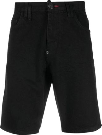 Philipp Plein Heren, Korte broeken, Zwart, Maat: W32 Denim