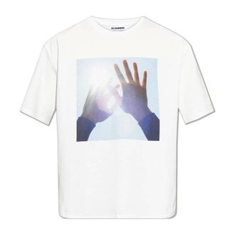 Jil Sander T-Shirts, male, White, Size: S Printed T-Shirt