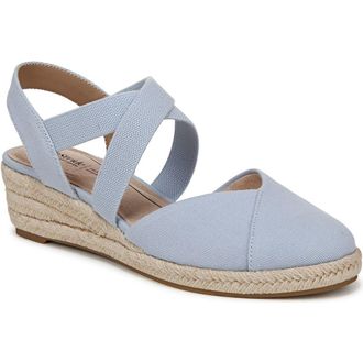 Life Stride Kimball Slingback Espadrille Platform Wedge in Blue at Nordstrom, Size 6