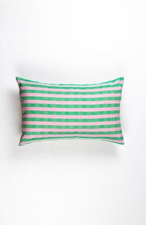 Archive New York Handwoven Classic Striped Rectangle Cotton Throw Pillow in Green at Nordstrom, Size 12X20