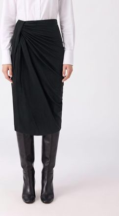 Isabel Marant Gonna midi a tubino slim fit in misto cotone drappeggiato