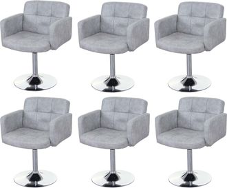 Hhg Nunca Usado] Juego De 6 Sillas De Comedor Orlando, Silla Giratoria, Imitaci&oacute;n De Ante Cromado Con Certificado Mvg, Gris Vintage
